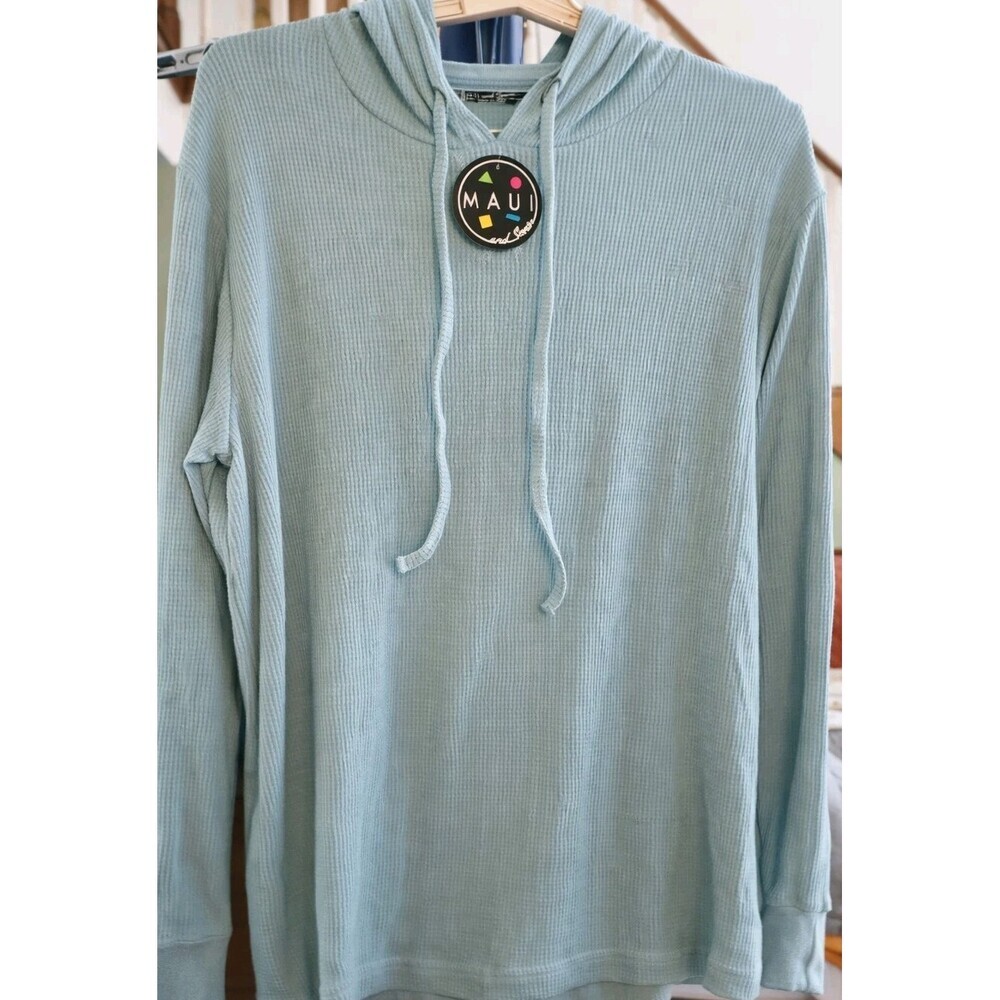 MAUI AND SONS Men's Hoodie Deep Ocean Blue Large NWT Excellent CR80 Surf Beach